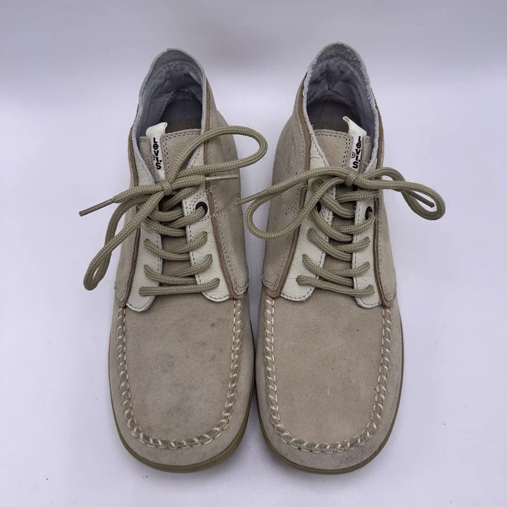 Levi's‎ Men's Suede Chukka Boots Tan/Beige Moc Toe Lace Up Size 8 US / 41 EU